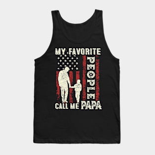 My Favorite People Call Me Papa US Flag Funny Dad Gifts Fathers Day Tank Top